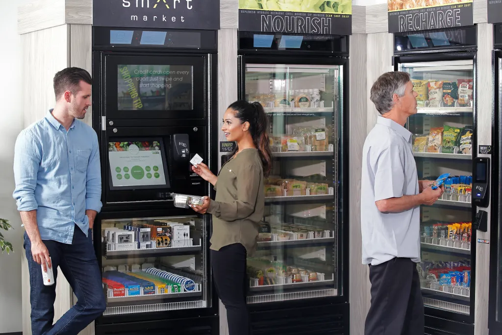 Employees at Micro Mart Vending machine
