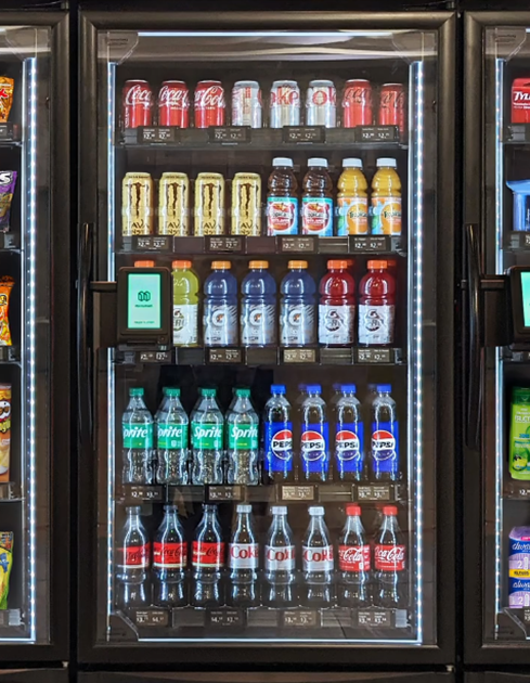 Assorted healthy snacks and drinks in Vendies smart machine